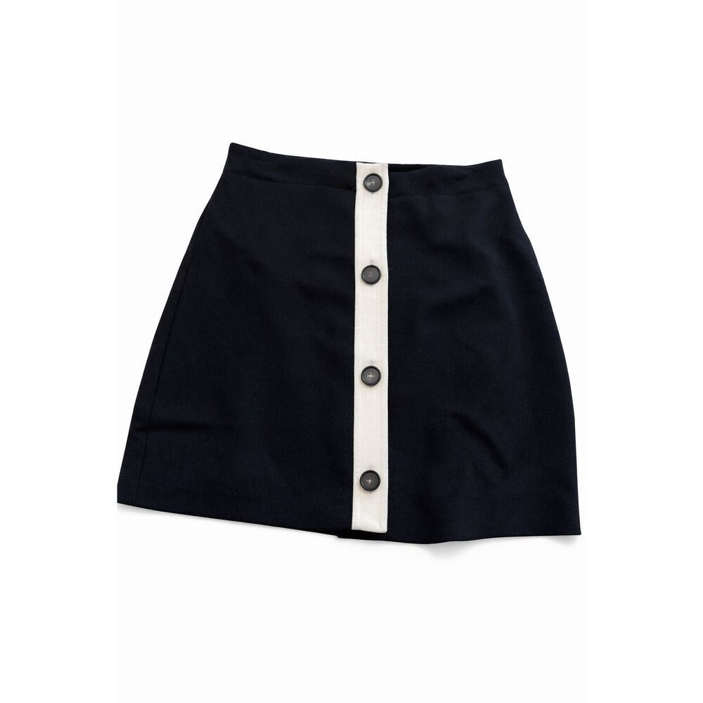 kate spade Black Mini Skirt with White Button Placket
